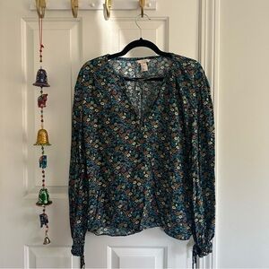 H&M Floral Peasant Blouse size 6